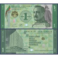 Гватемала, 1 кетсаль 2024 г., P-W129 (памятная: 100-летие валюты), UNC