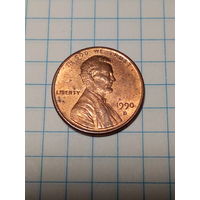 1 цент США 1990 D год