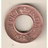 Британская Индия 1 пайс 1943