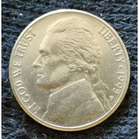 США 5 центов, 1984, Джефферсон Никель, Отметка мд: "P" - Филадельфия, KM# A192