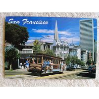 Сан-Франциско, США. Канатная дорога на Калифорнийской улице