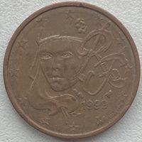 Франция 2 евроцента 1999 г.