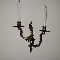 Антикварные настенные подсвечники. Бронза, позолота. Франция.