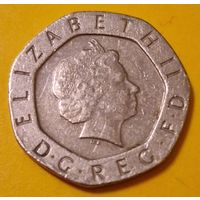 Великобритания 20 пенсов 2000 из оборота