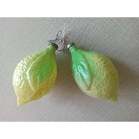 Ёлочные игрушки на подвесе "ЛИМОНЧИКИ" (СССР), цена за оба.