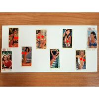 Наклейки Девушки 8 шт. одним лотом. Состояние отличное. Из коллекции друга).