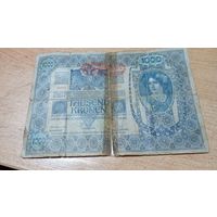 1000 крон 1902 года с надпечаткой подтверждающей что это банкнота Австрии(Развод Австрии и Венгрии)65622