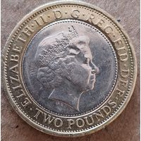 Великобритания 2 фунта 2013 г.,150 лет Лондонскому метро, эмблема, KM# 1240