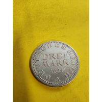 3 марки 1924 г. (А), Не частая монета,  СМОТРИТЕ ДР. МОИ ЛОТЫ.. Большая распродажа!