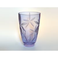 Ваза неодимовая винтаж цветное стекло 22х14см редкость