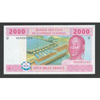 Центральноафриканские штаты Камерун 2000 франков 2002 года. Тип P-208Ua. Состояние UNC
