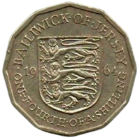 Бейливик Джерси (Коронное Владение). 1/4 шиллинга 1964.
