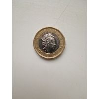 Великобритания. 1 фунт 2017 год