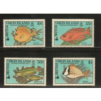 Виргинские острова-1990(Мих.687-690) , **  , Морская  Фауна, Рыбы,  (полная серия)