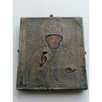 Иконка Николай Чудотворец, письмо, оклад 84 1873 год, торги с Рубля