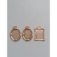 Три иконки ладони серебро 925 пробы позолота одним лотом с Рубля