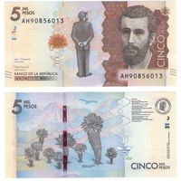 Колумбия 5000 песо 2019 год UNC