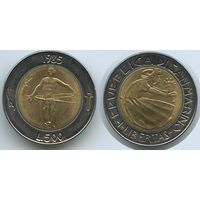 Сан-Марино 500 лир, 1985 Борьба с наркотиками UNC