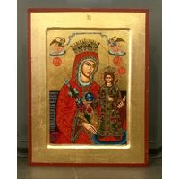 Икона Пресвятая Богородица * Божья Матерь * Неувядаемый Цвет * Сусальное Золото * 18 на 23.5 см * на Иконном Дереве * из Греции * Новая