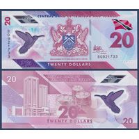 Тринидад и Тобаго, 20 долларов 2020 г, P-W63 (BQ, полимер, номинация IBNS 2020, колибри), UNC