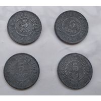 Бельгия 5 сантимов, 1916  5-6-22*25