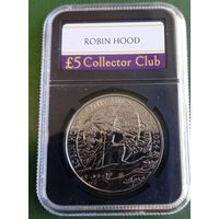 Великобритания 5 фунтов 2024. Мифы и легенды. Робин Гуд. В слабе