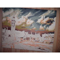 Картина Лондон,холст,масло.С рубля.