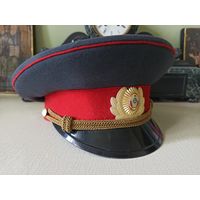 Фуражка МВД CCCР. 1988 г., ГПШО "Коминтерн", Гомель, БССР, 54 размер. Кокарда образца 1977-1991 гг.