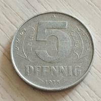ГДР 5 пфеннигов 1975г.