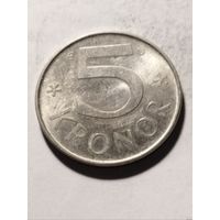 5 крон 1984 года Швеция, отличная!