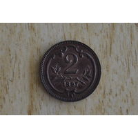 Австрия 2 геллера 1897 с 1 руб