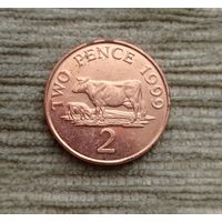 Werty71 Гернси 2 пенса 1999 Генсийская Корова
