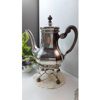 Заварник СЕРЕБРО серебряный с серебряной подставкой под свечу для поддержания температуры. Редкая форма. Сервиз. Клейма