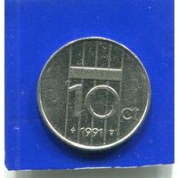 Нидерланды 10 центов 1991