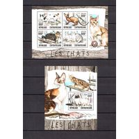 ЦАР 2016 Фауна домашние кошки - 1 лист + 1 блок MNH**