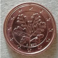 Германия 1 евроцент 2014 год "А", 	KM# 207