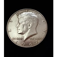 1/2 доллара (50 центов) 1967 г. Д. Кенеди. США. Серебро.