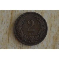 Венгрия 2 филлера 1893 с 1 руб