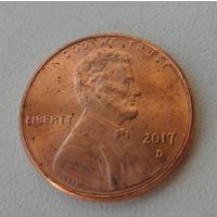 1 цент США 2017 г.в. D