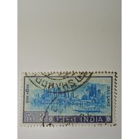Индия 1967 с изображением озера Дал в Кашмире.