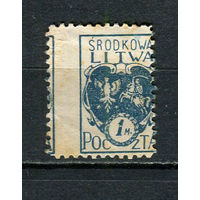 Центральная Литва - 1920 - Герб Центральной Литвы1M - (пятна на клее) - [Mi.2A] - 1 марка. MLH.  (Лот 55HD)-T4P24