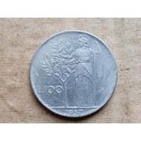 Италия 100 лир, 1957г. (D-107)