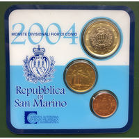 Сан-Марино 1, 10 евроцентов, 1 евро 2004