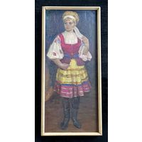 Явич П.М. (ученик Пэна Ю.М) "Белоруска",1968г. Холст, масло. Размер 80х35 см.