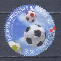 [1083] Хорватия 2008. Спорт.Футбол.Чемпионат Европы. Одиночный выпуск. Гашеная марка.
