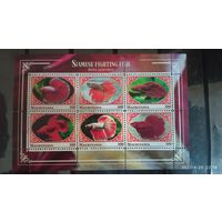 Блок  РЫБЫ МОРСКИЕ ОБИТАТЕЛИ ФАУНА   MNH