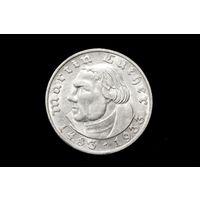 2 марки (рейхсмарки) 1933 г. Третий рейх (Германия). "450 лет со дня рождения Мартина Лютера". Штемпельный блеск!