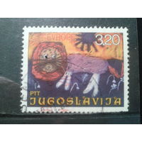 Югославия, 1975. Рисунок ребенка, львенок