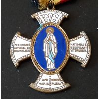 Старинная медаль орден крест на родной ленте Бельгия