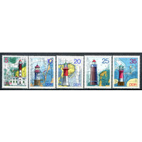 ГДР - 1975г. - Маяки - 5 марок - полная серия, MNH [Mi 2045-2049]. #O-Se-Z-1-35